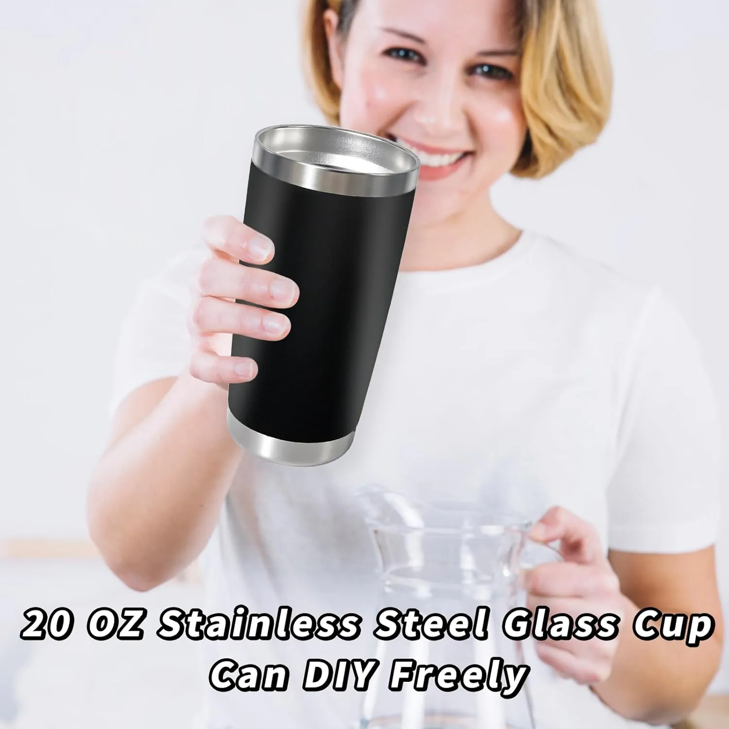 1 Pack 20oz Stainless Steel Tumbler with Lid, Leakproof Double Wall Travel Mug for Hot/Cold Drinks, Home Office Outdoor Party Use, Durable Powder Coated Insulated Cup/Orange