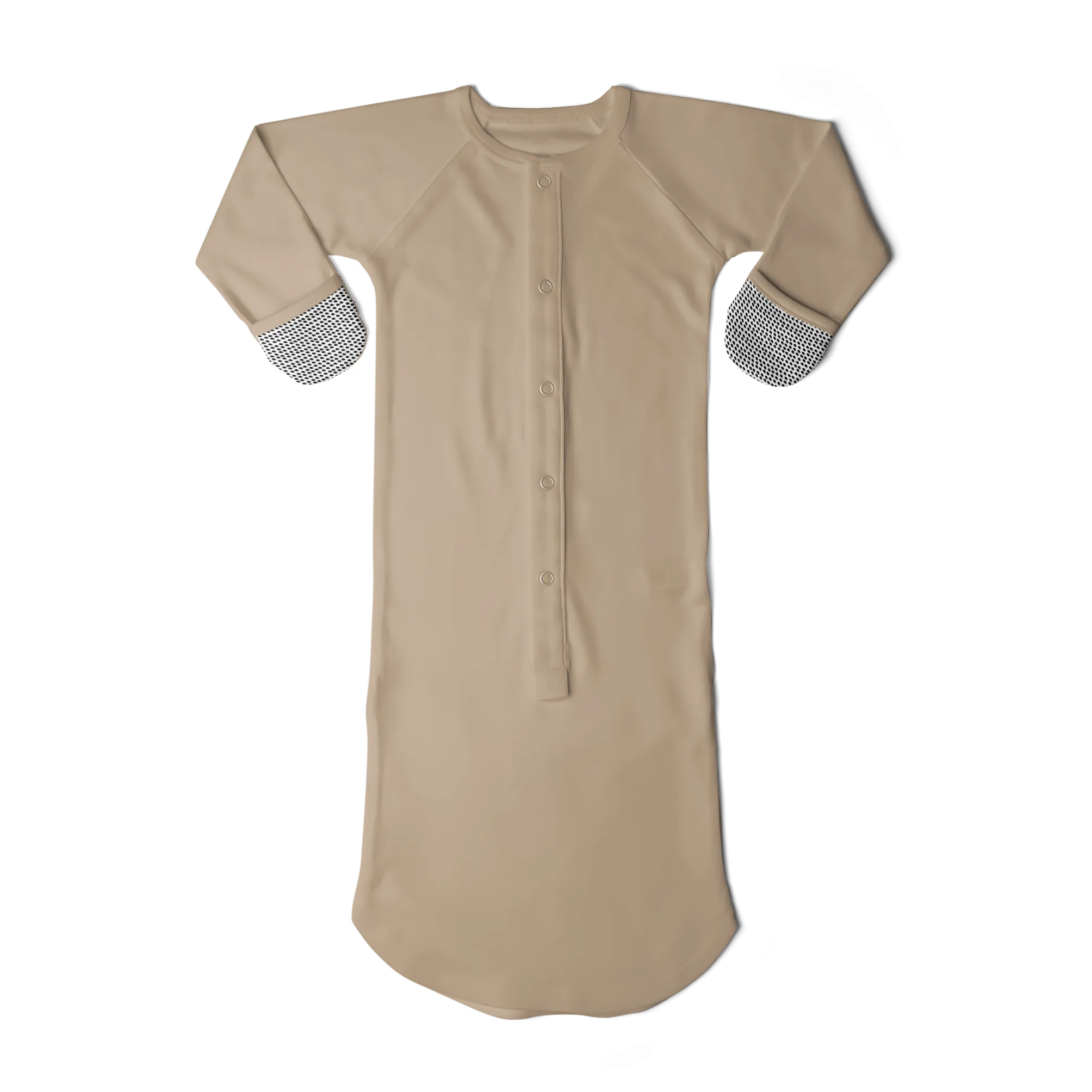 24 Hour Convertible Sleeper Baby Gown - Sandstone