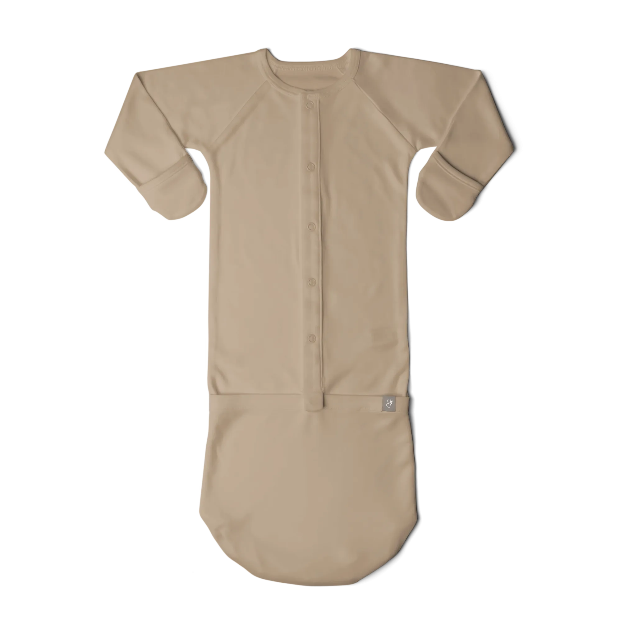 24 Hour Convertible Sleeper Baby Gown - Sandstone