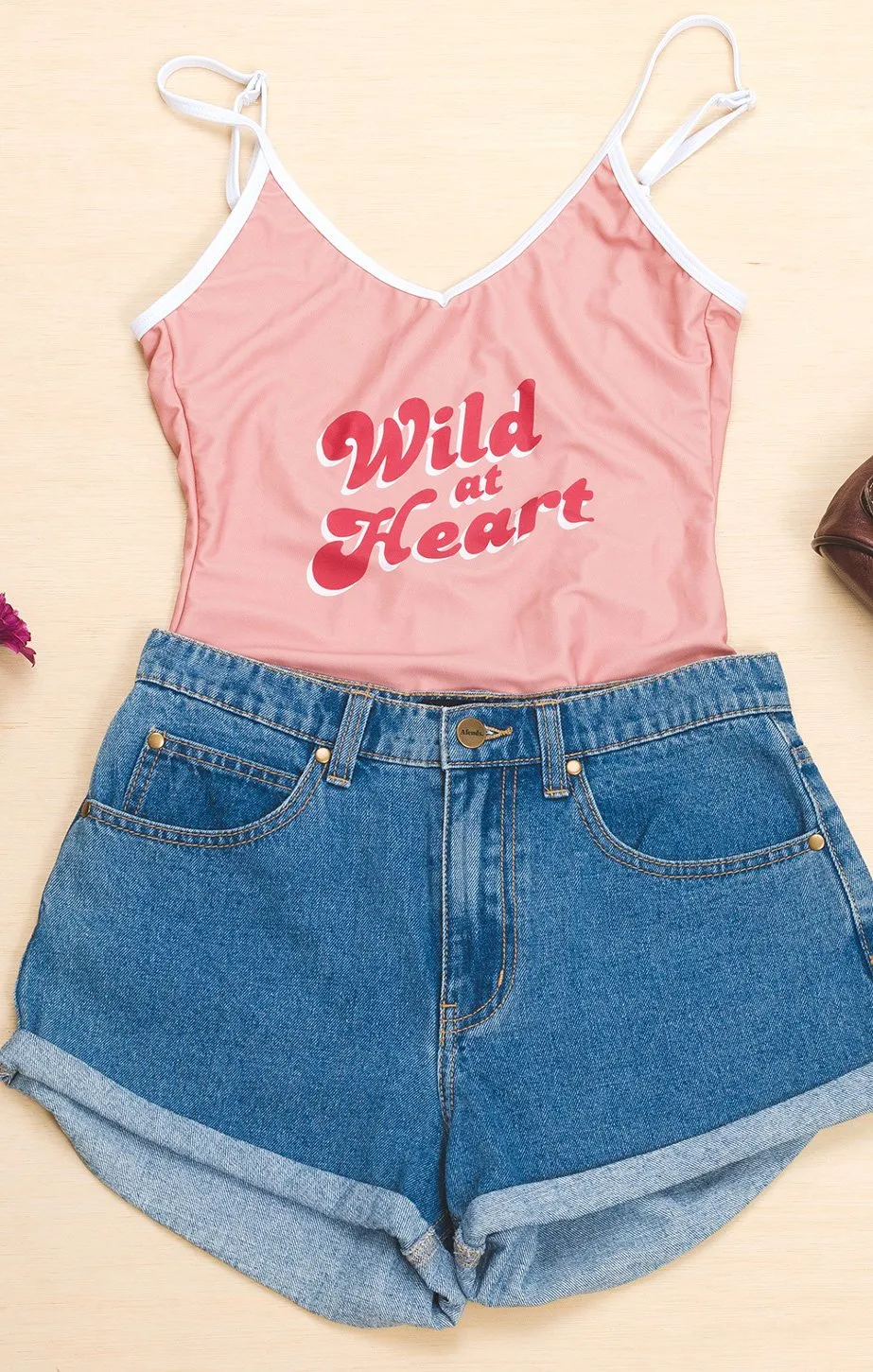 Afends Womens Wild Heart Pink Piece - One Piece Swimsuit