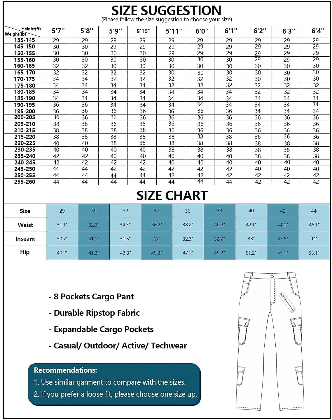 AKARMY Men's Casual Cargo Pants Military Army Camo Pants Combat Work Pants with 8 Pockets