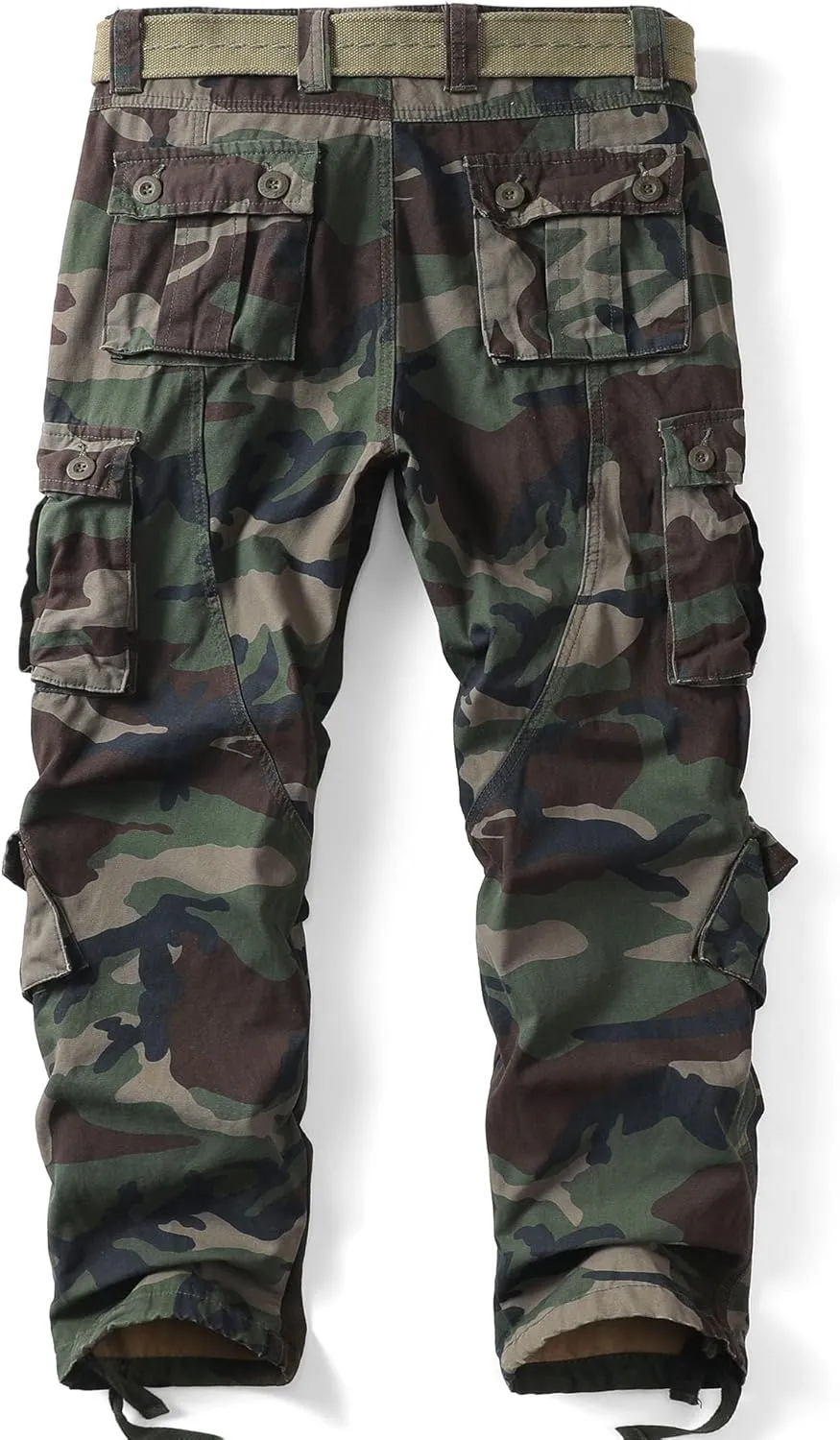 AKARMY Men's Casual Cargo Pants Military Army Camo Pants Combat Work Pants with 8 Pockets