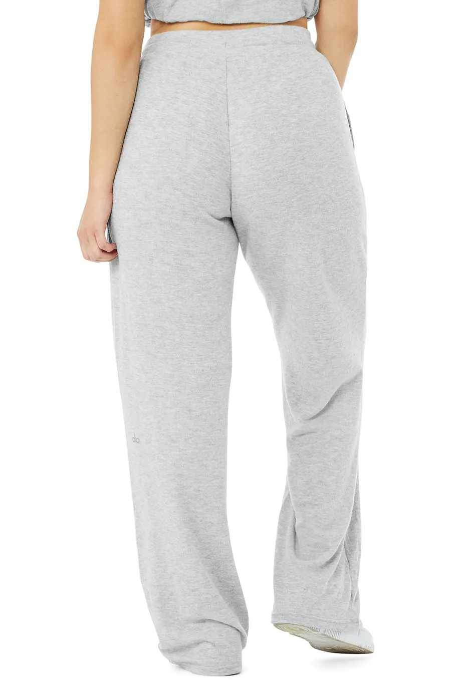Alolux High-Waist Soho Wide Leg Pant - Athletic Heather Grey