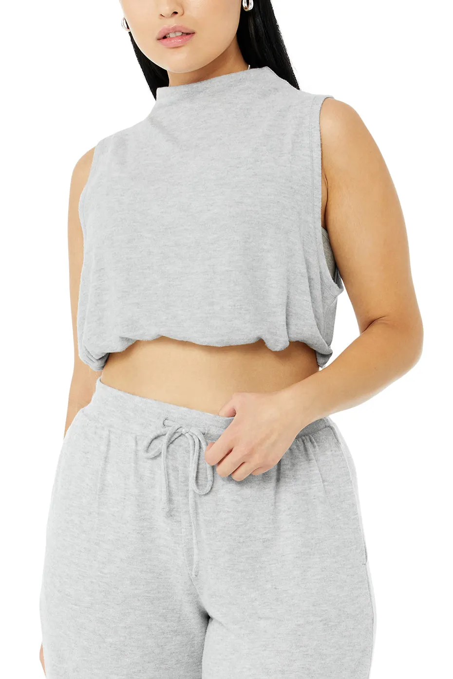 Alolux High-Waist Soho Wide Leg Pant - Athletic Heather Grey