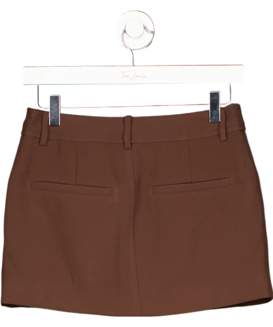 BOA Brown Mid Rise Effortless Mini Skirt UK XS