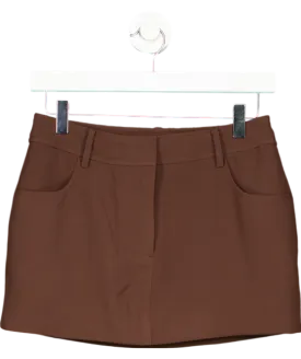 BOA Brown Mid Rise Effortless Mini Skirt UK XS