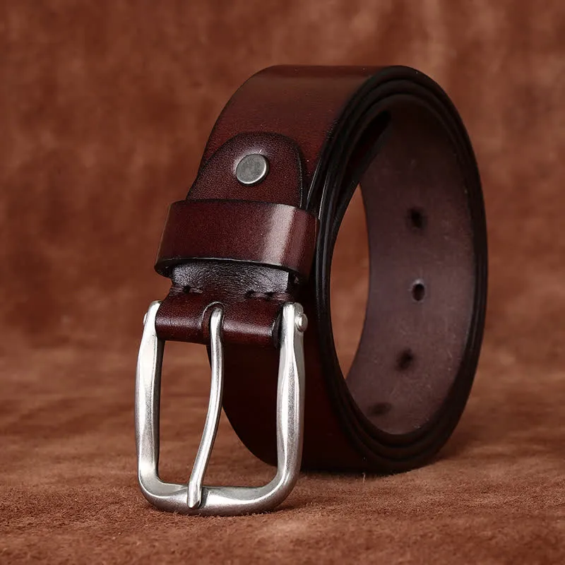 Classic Beaded Embellishments Trendy Leather Belt