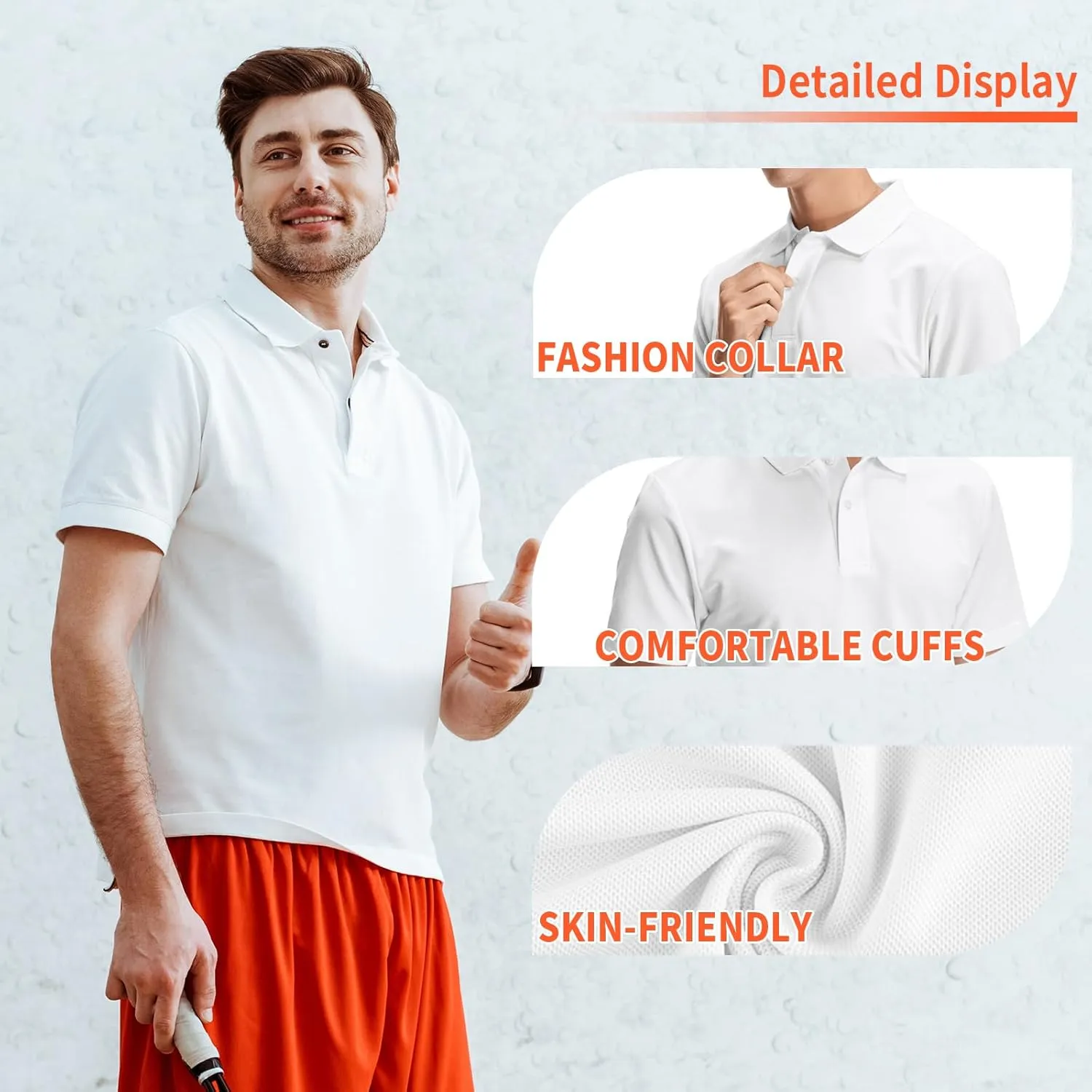 Custom Polo Shirt for Men Customized Golf T Shirts Design Your Own Front Back Personalized Tee PrintLogo Name