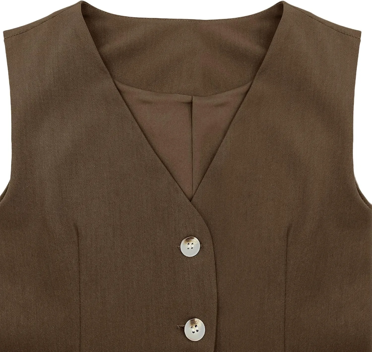 Fallorchid Womens Business Button Sleeveless V Neck Vest Fully Lined Suit Jacket Waistcoat
