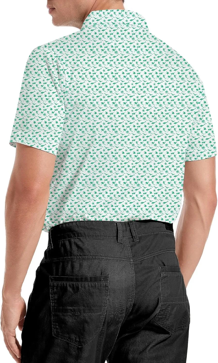 Golf Shirts for Men Dry Fit Funny Print Moisture Wicking Shirts Short Sleeve Quick Dry Collared Men's Polo Shirt