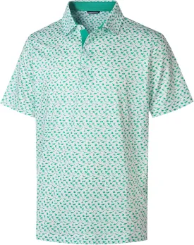 Golf Shirts for Men Dry Fit Funny Print Moisture Wicking Shirts Short Sleeve Quick Dry Collared Men's Polo Shirt