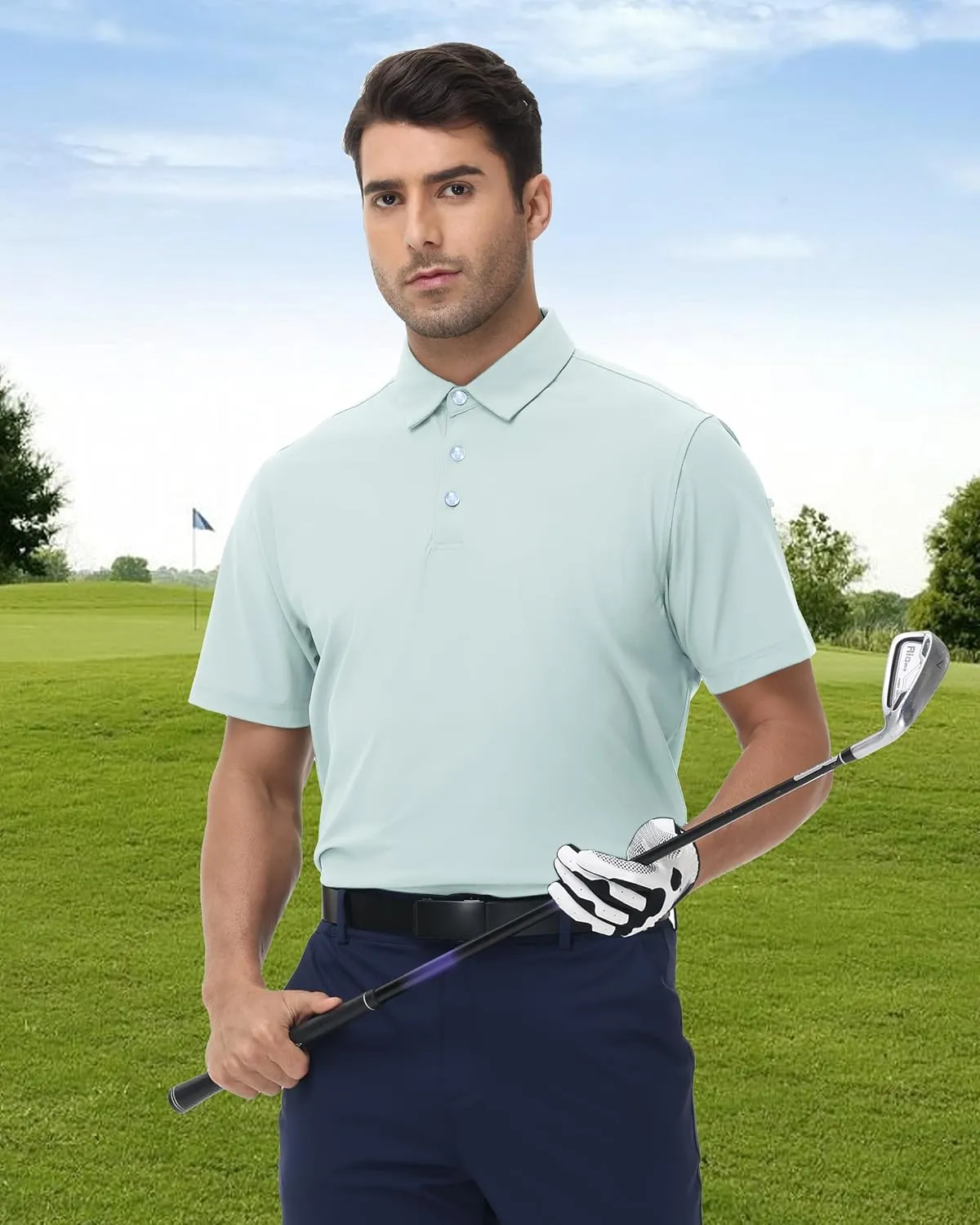 Golf Shirts for Men - Mens Polo Shirts Work Slim Dri Fit Short Sleeve, UV Protection Athletic Men Polo Shirt Moisture Wicking