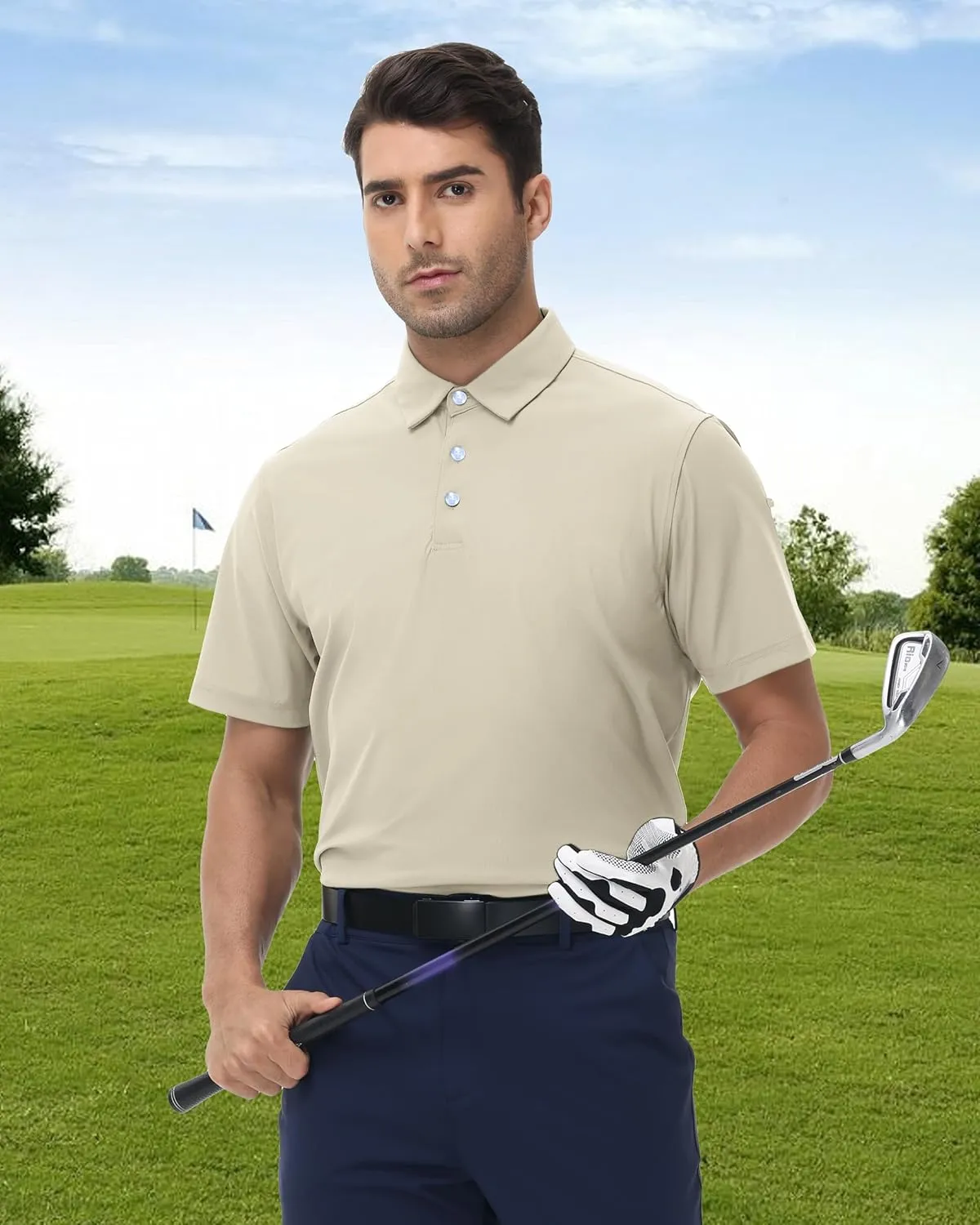 Golf Shirts for Men - Mens Polo Shirts Work Slim Dri Fit Short Sleeve, UV Protection Athletic Men Polo Shirt Moisture Wicking