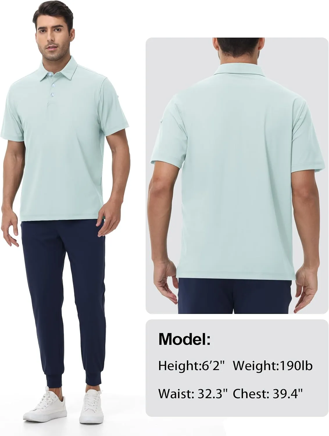 Golf Shirts for Men - Mens Polo Shirts Work Slim Dri Fit Short Sleeve, UV Protection Athletic Men Polo Shirt Moisture Wicking