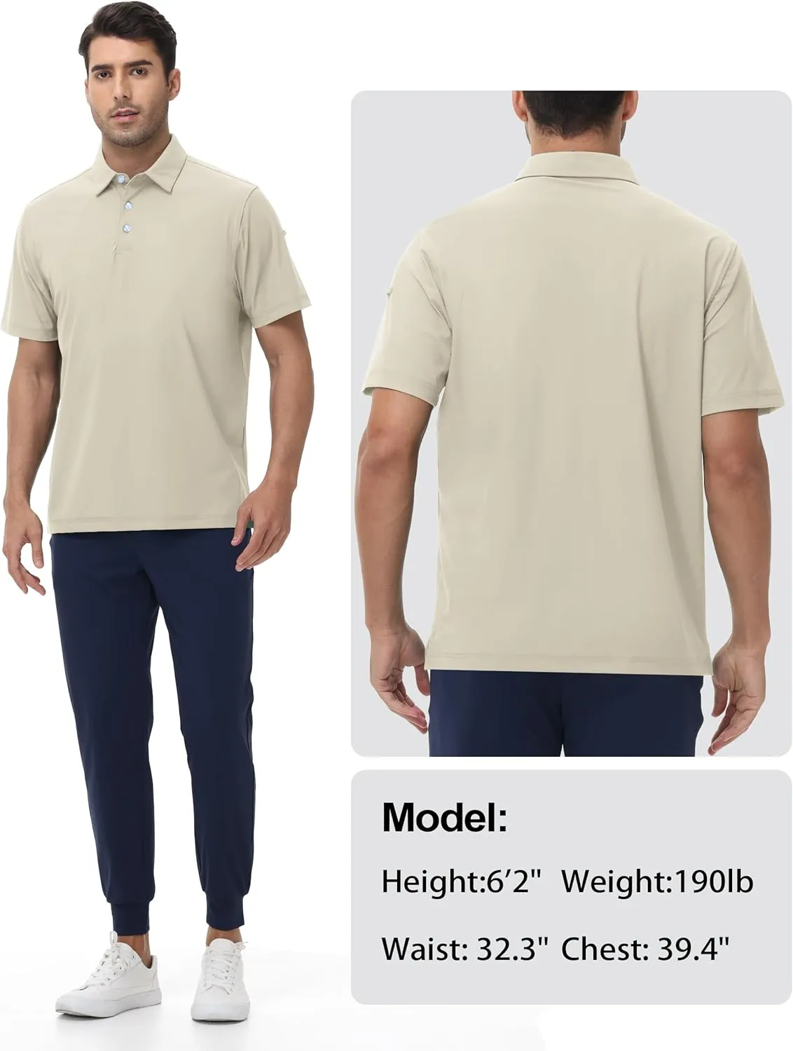 Golf Shirts for Men - Mens Polo Shirts Work Slim Dri Fit Short Sleeve, UV Protection Athletic Men Polo Shirt Moisture Wicking