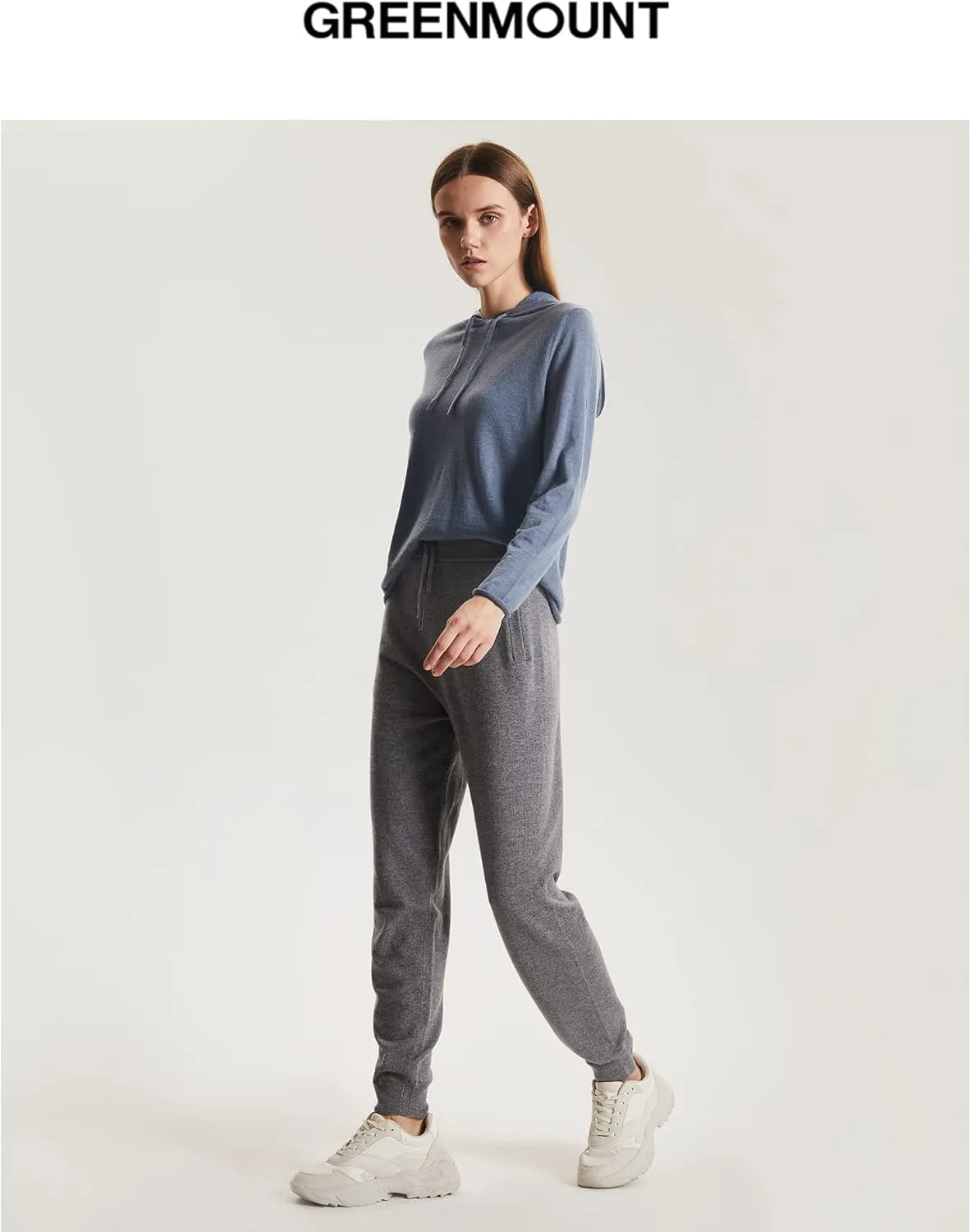 GreenMount Womens Cashmere Sweatpants High Waisted Baggy Pants with Pockets Home Fall Bottom Joggers for Women Keep 37.5Warm