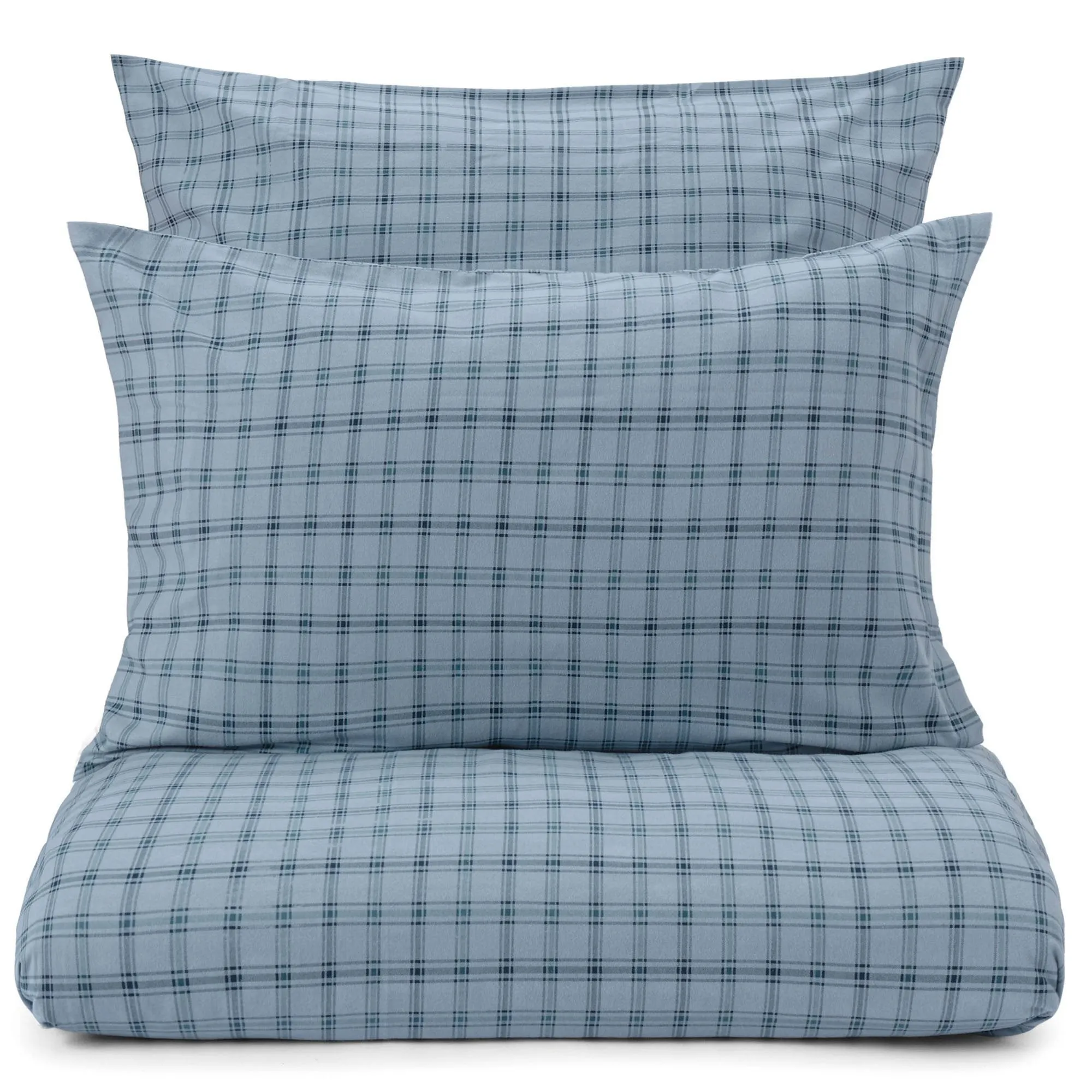 Kotja Flannel Bedding [Light blue/Teal/Dark blue]