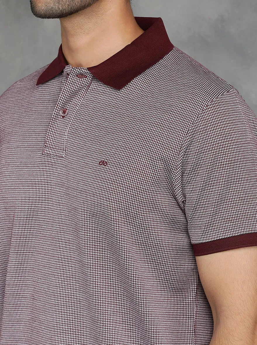 Maroon Solid Regular Fit Polo T-Shirt | JadeBlue