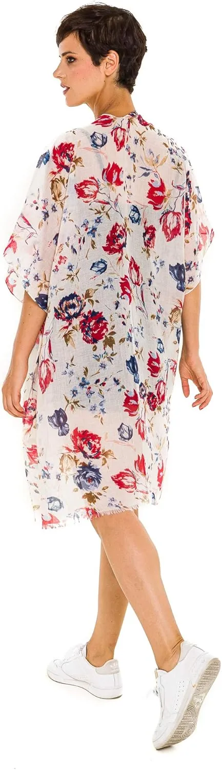 MELIFLUOS DESIGNED IN SPAIN Women's Beach Cover Up Swimsuit Kimono Pareo Sarong Beach Wear Dress for Summer