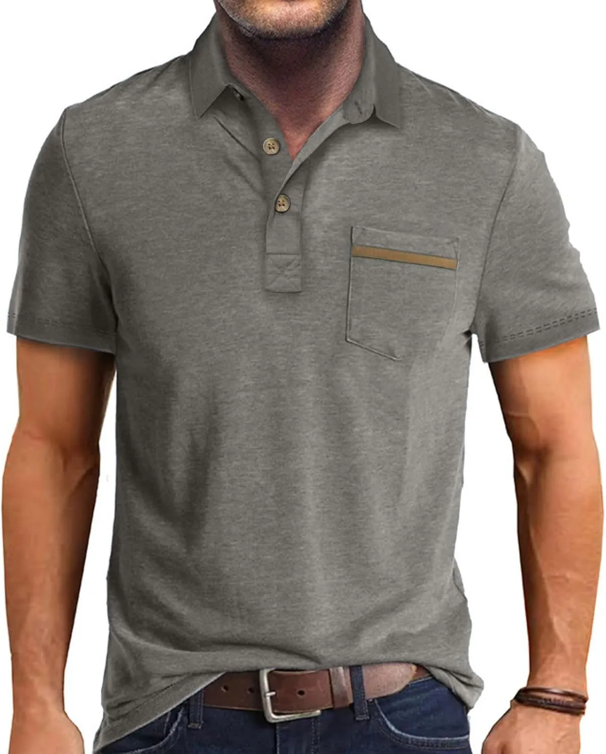 Men's Casual Polo Shirts Short Sleeve Summer Shirts Classic Collared Golf Shirt