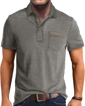 Men's Casual Polo Shirts Short Sleeve Summer Shirts Classic Collared Golf Shirt