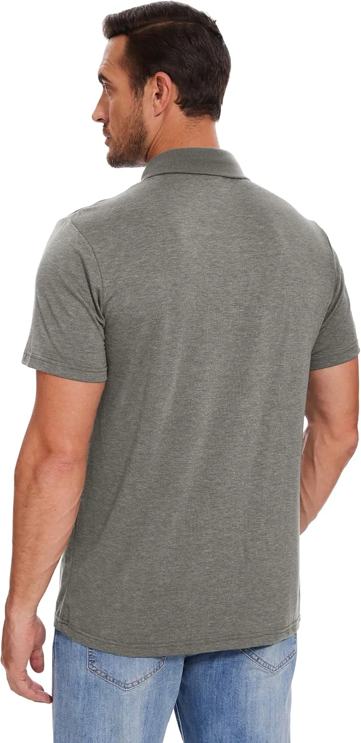 Men's Casual Polo Shirts Short Sleeve Summer Shirts Classic Collared Golf Shirt