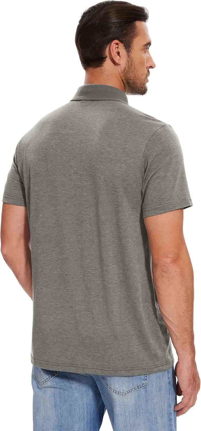 Men's Casual Polo Shirts Short Sleeve Summer Shirts Classic Collared Golf Shirt