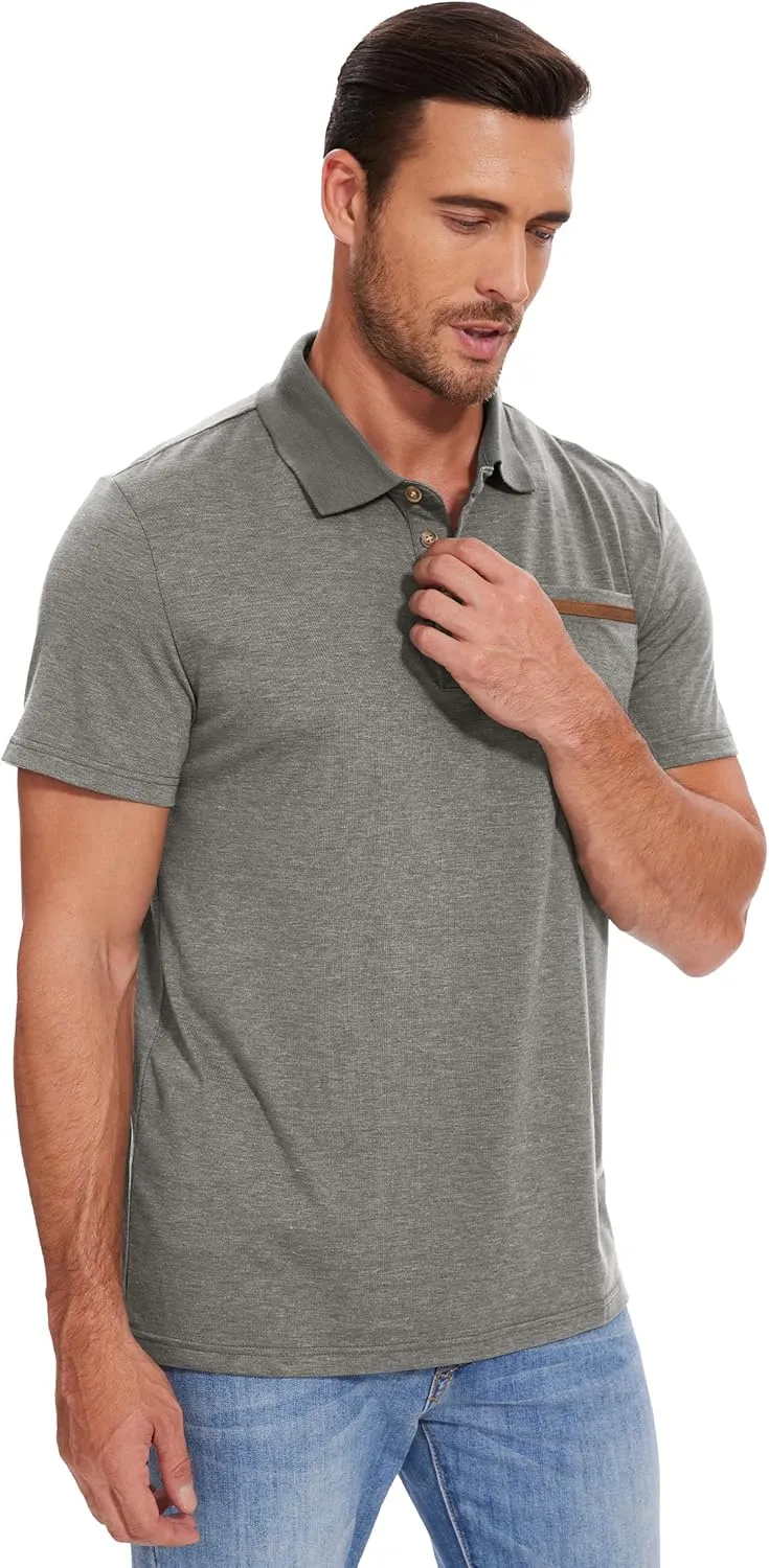 Men's Casual Polo Shirts Short Sleeve Summer Shirts Classic Collared Golf Shirt