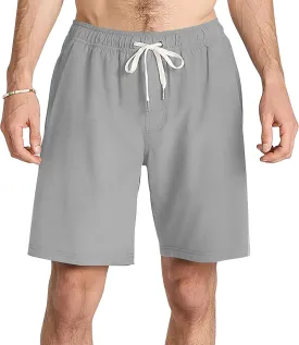 Mens Drawstring Casual Shorts Elastic Waist Summer Beach Shorts with Pockets