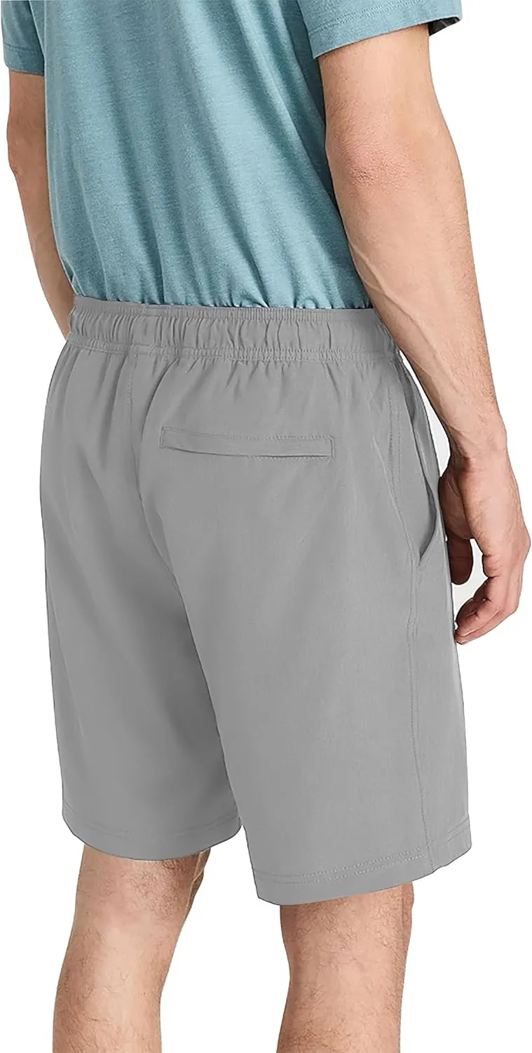 Mens Drawstring Casual Shorts Elastic Waist Summer Beach Shorts with Pockets