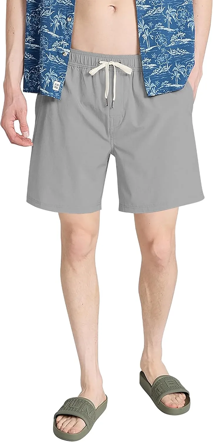 Mens Drawstring Casual Shorts Elastic Waist Summer Beach Shorts with Pockets