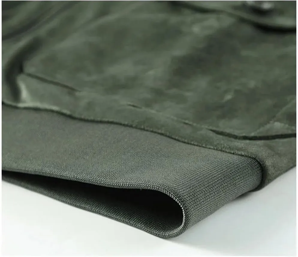 Mens Winter Suede Leather Jackets Fleece Lined Vintage Overcoat Outwear Coats for Male Warm Windbreak