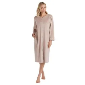 New - Softies 42" 3/4 Sleeve Serenity Shear Mink Zip Robe Coco, Medium