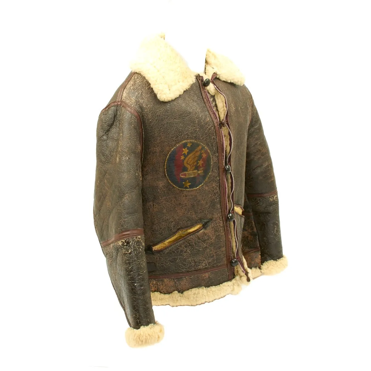 Original U.S. WWII 8th Air Force Painted B-3 style Sheepskin Jacket