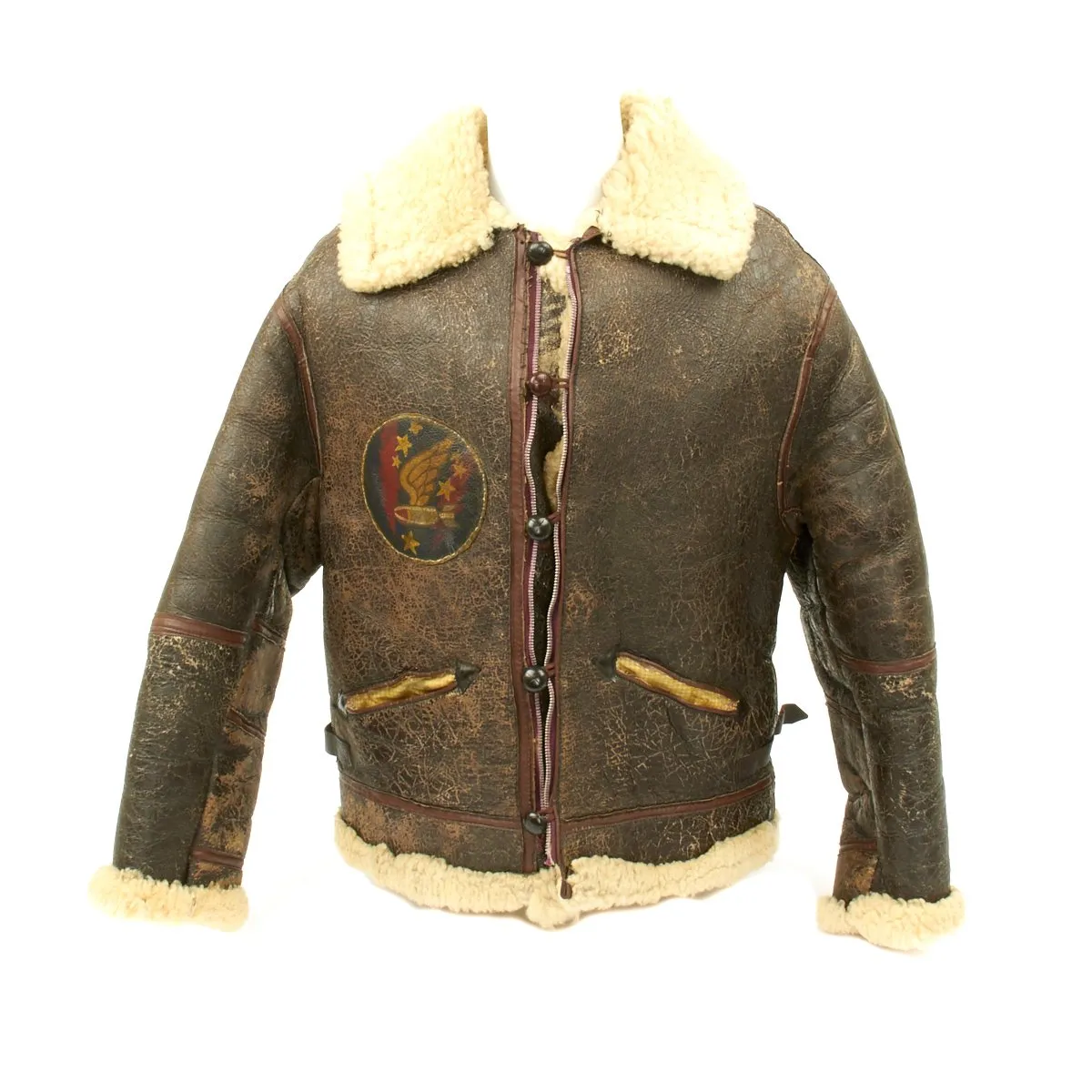 Original U.S. WWII 8th Air Force Painted B-3 style Sheepskin Jacket