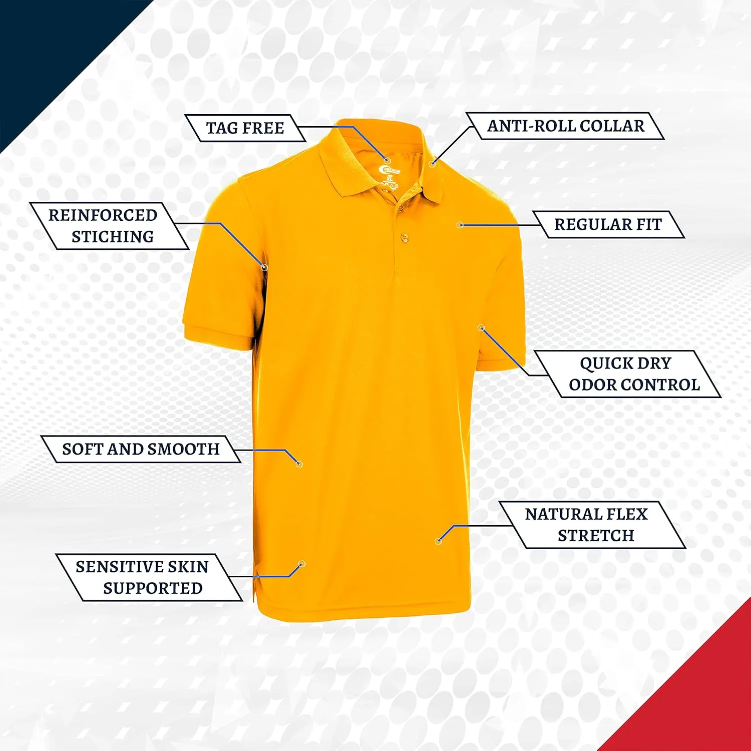 Premium Wear Boys High Moisture Wicking Polo T Shirts