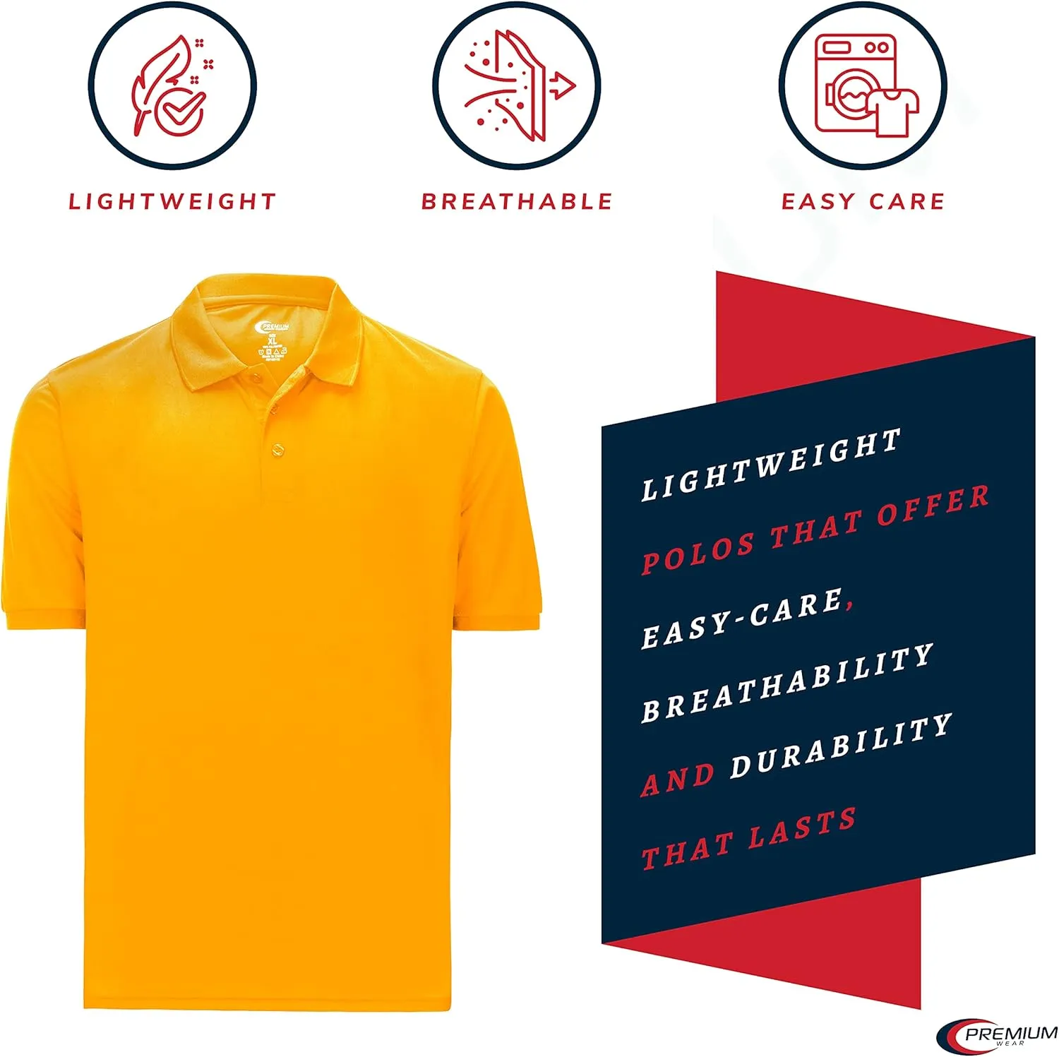 Premium Wear Boys High Moisture Wicking Polo T Shirts