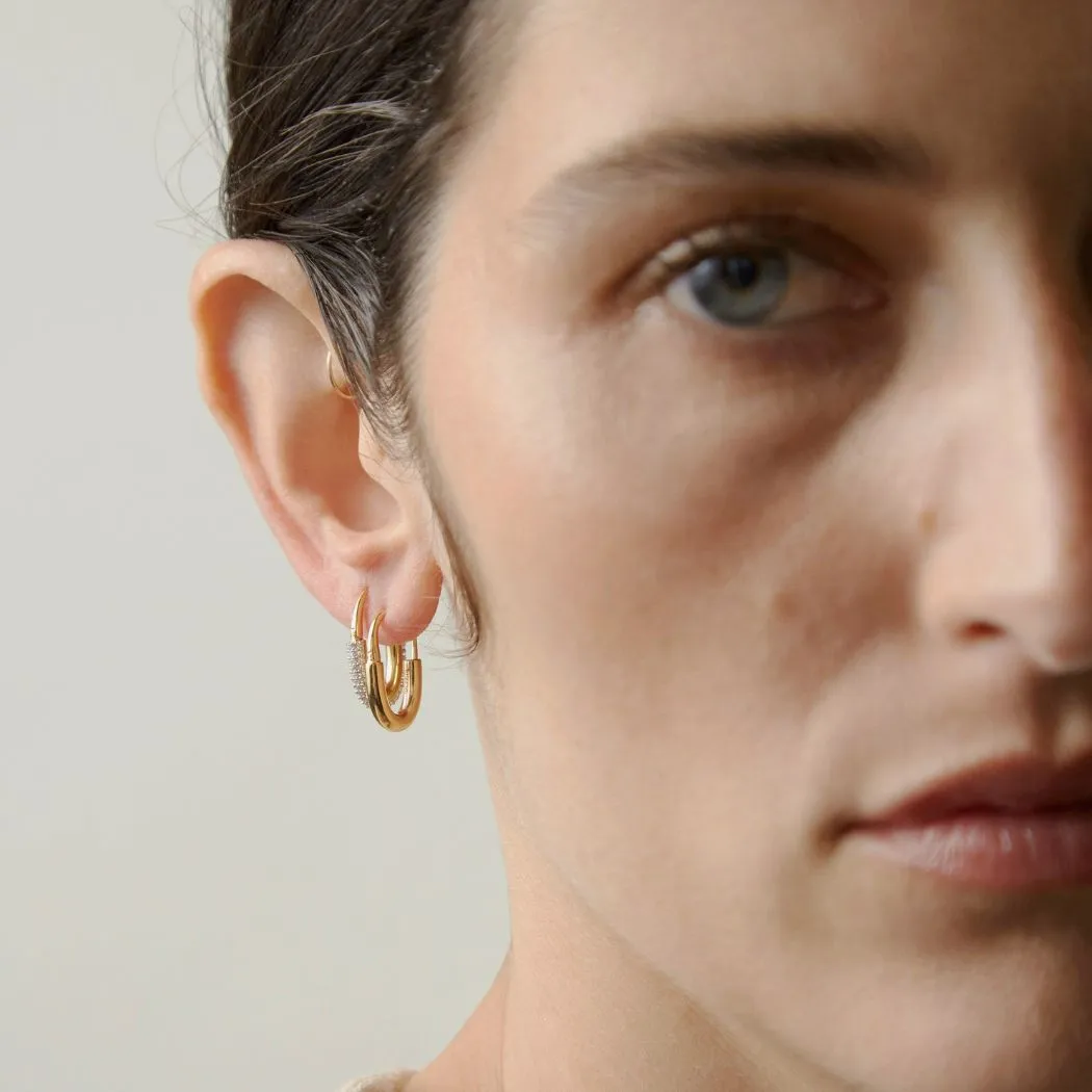 Roscida Pavé Oval Hoops