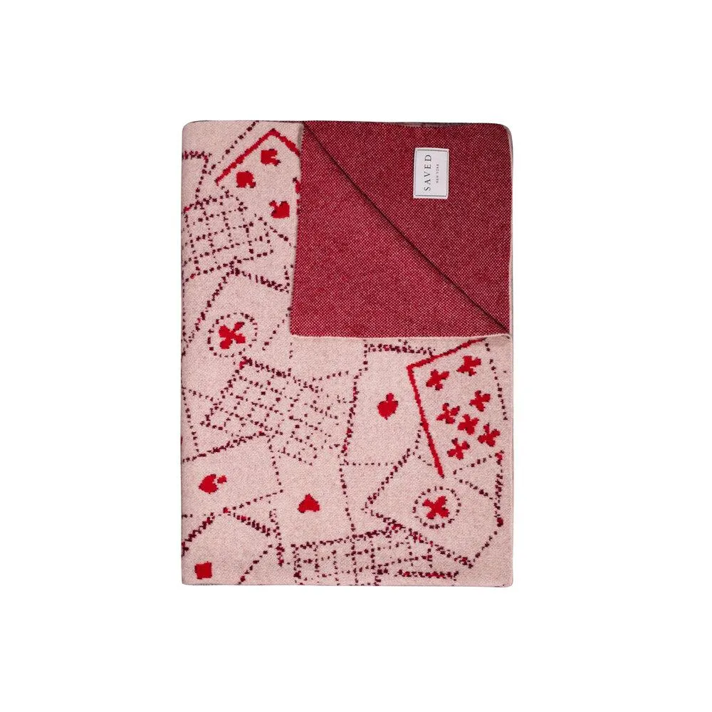 Ruby Card Games Cashmere Blankets by Saved NY