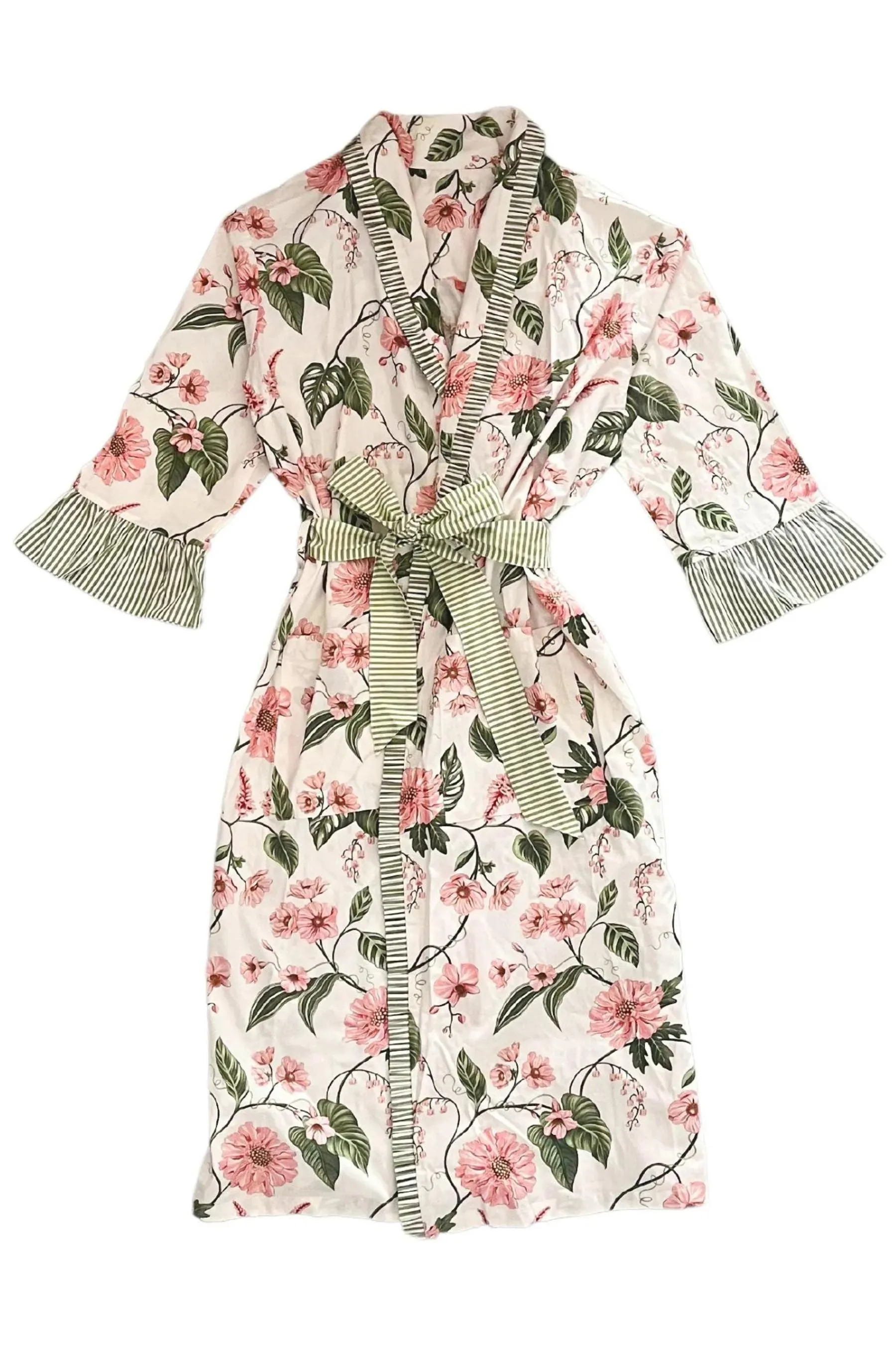 Ruffle Georgie Floral Robe | Pink