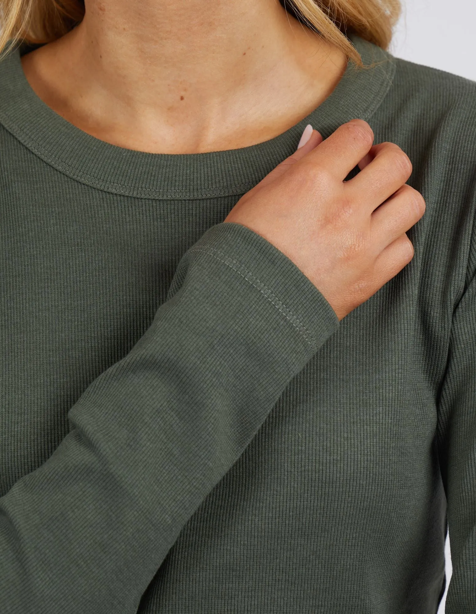 Scoop Long Sleeve Rib Tee