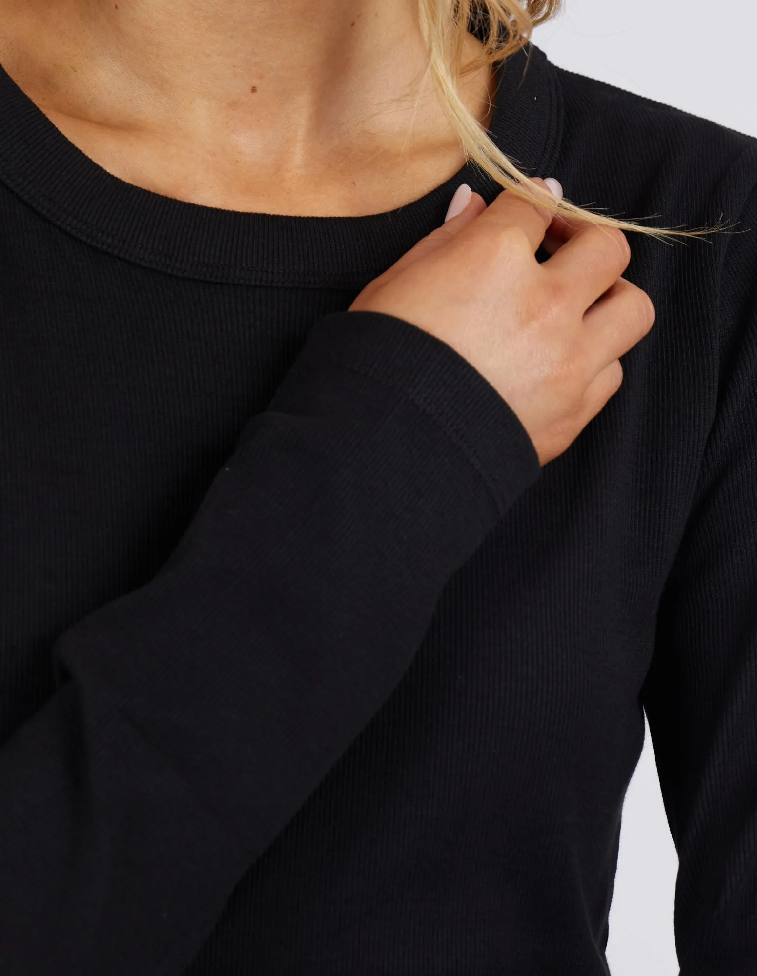Scoop Long Sleeve Rib Tee