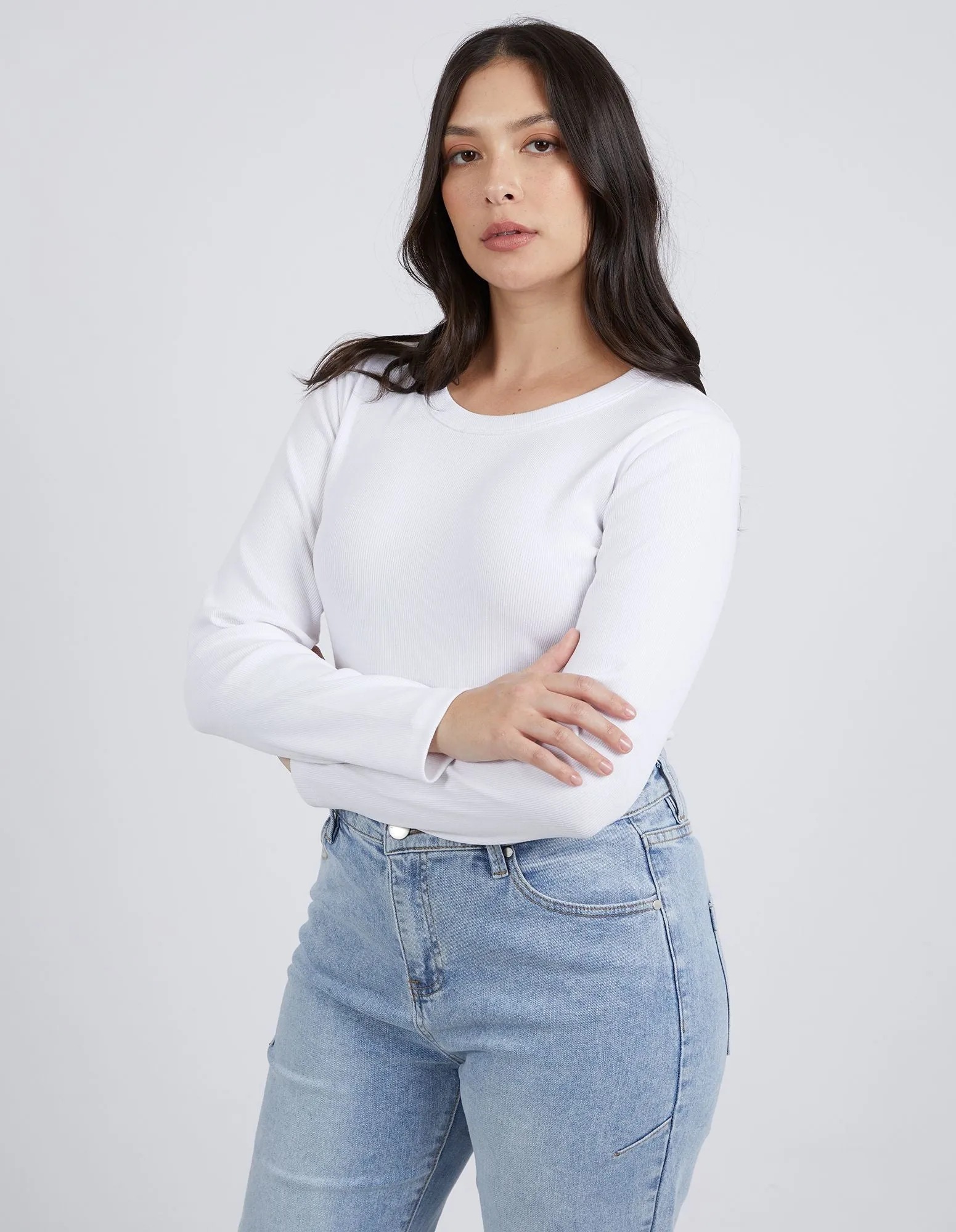 Scoop Long Sleeve Rib Tee
