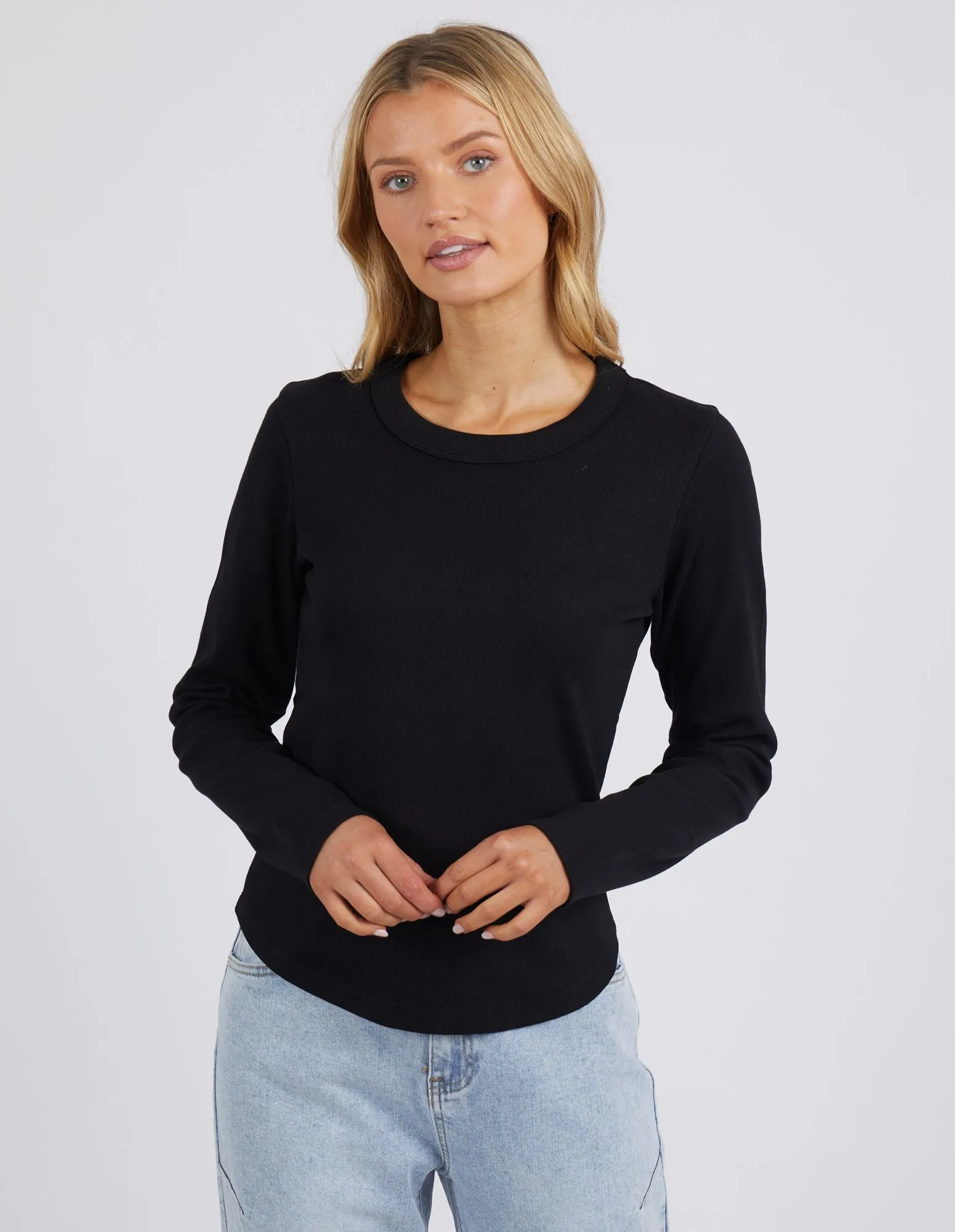 Scoop Long Sleeve Rib Tee