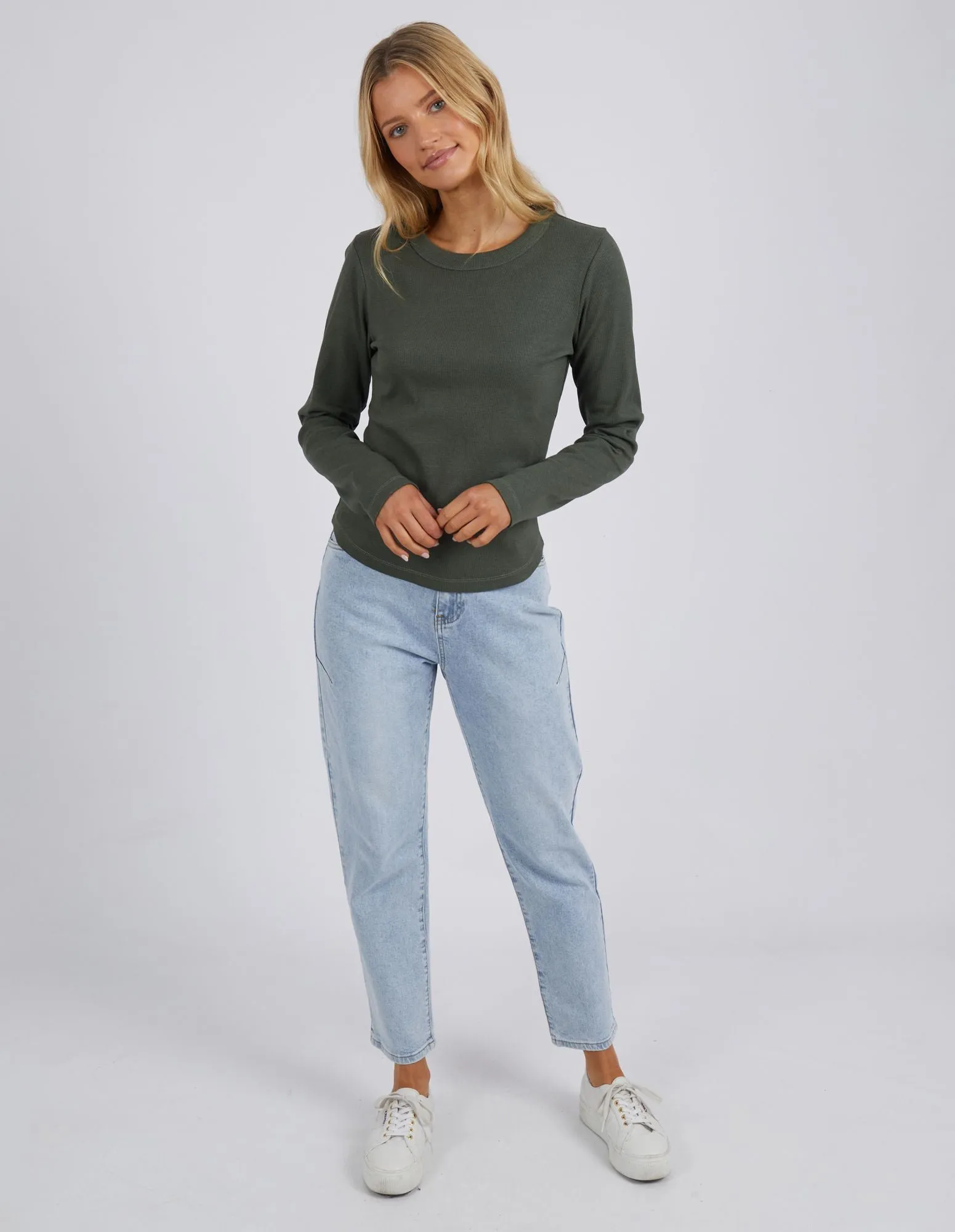 Scoop Long Sleeve Rib Tee
