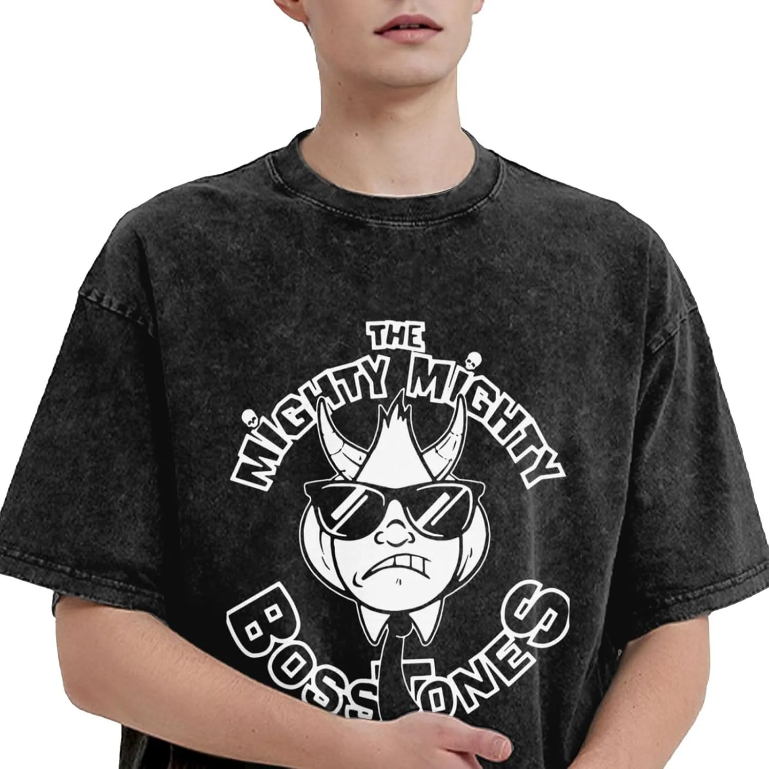 Shirt Men's Oversized Loose Fit Vintage Washed Cotton Casual T-Shirts