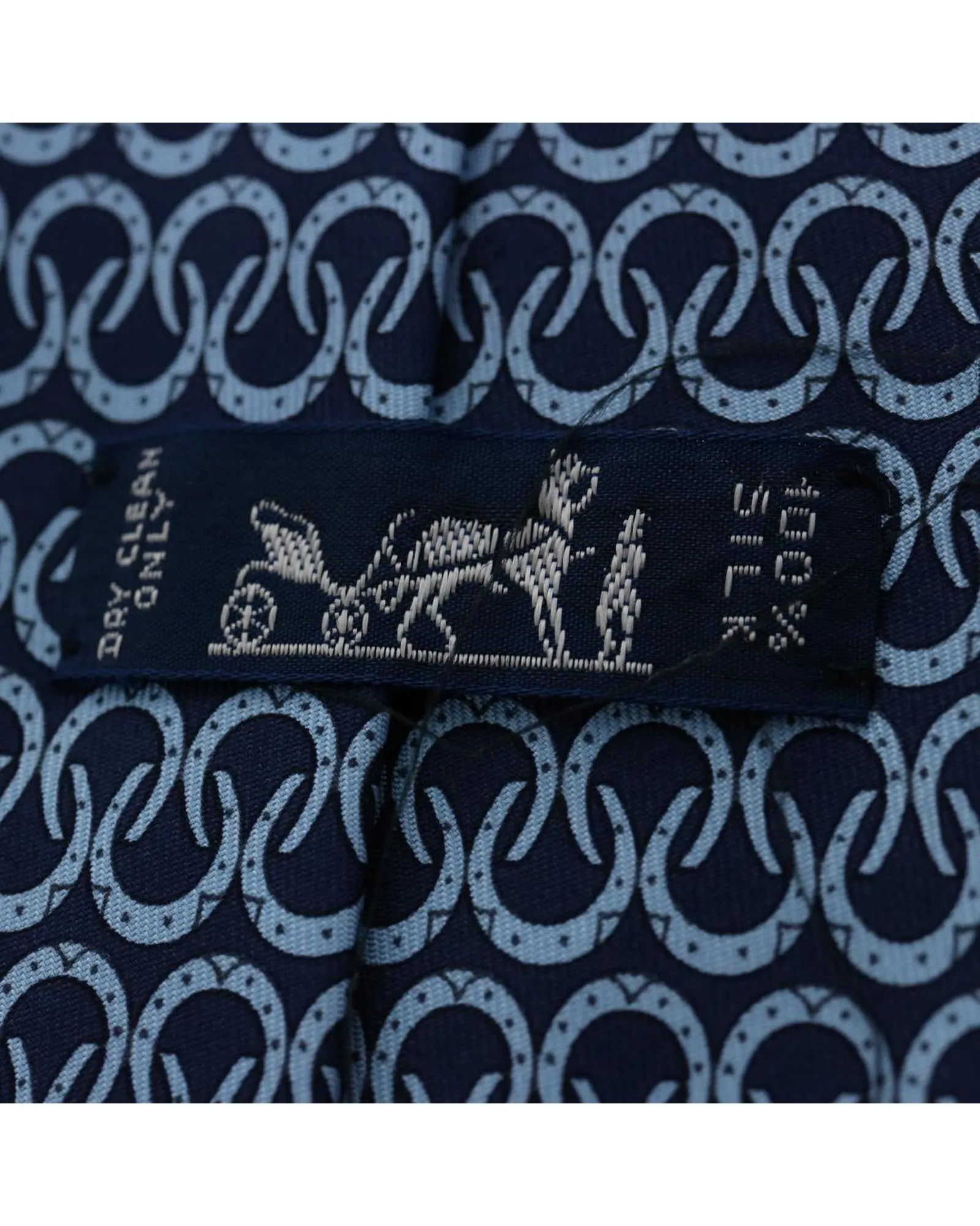 Silk Blue Navy Necktie by Hermes