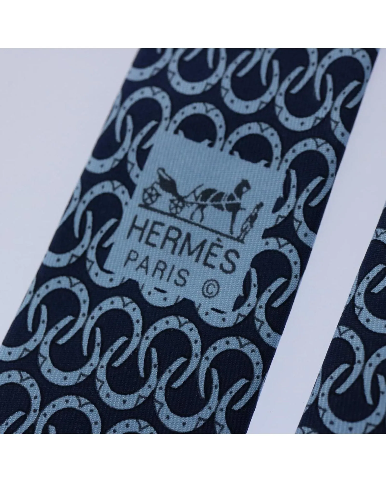 Silk Blue Navy Necktie by Hermes