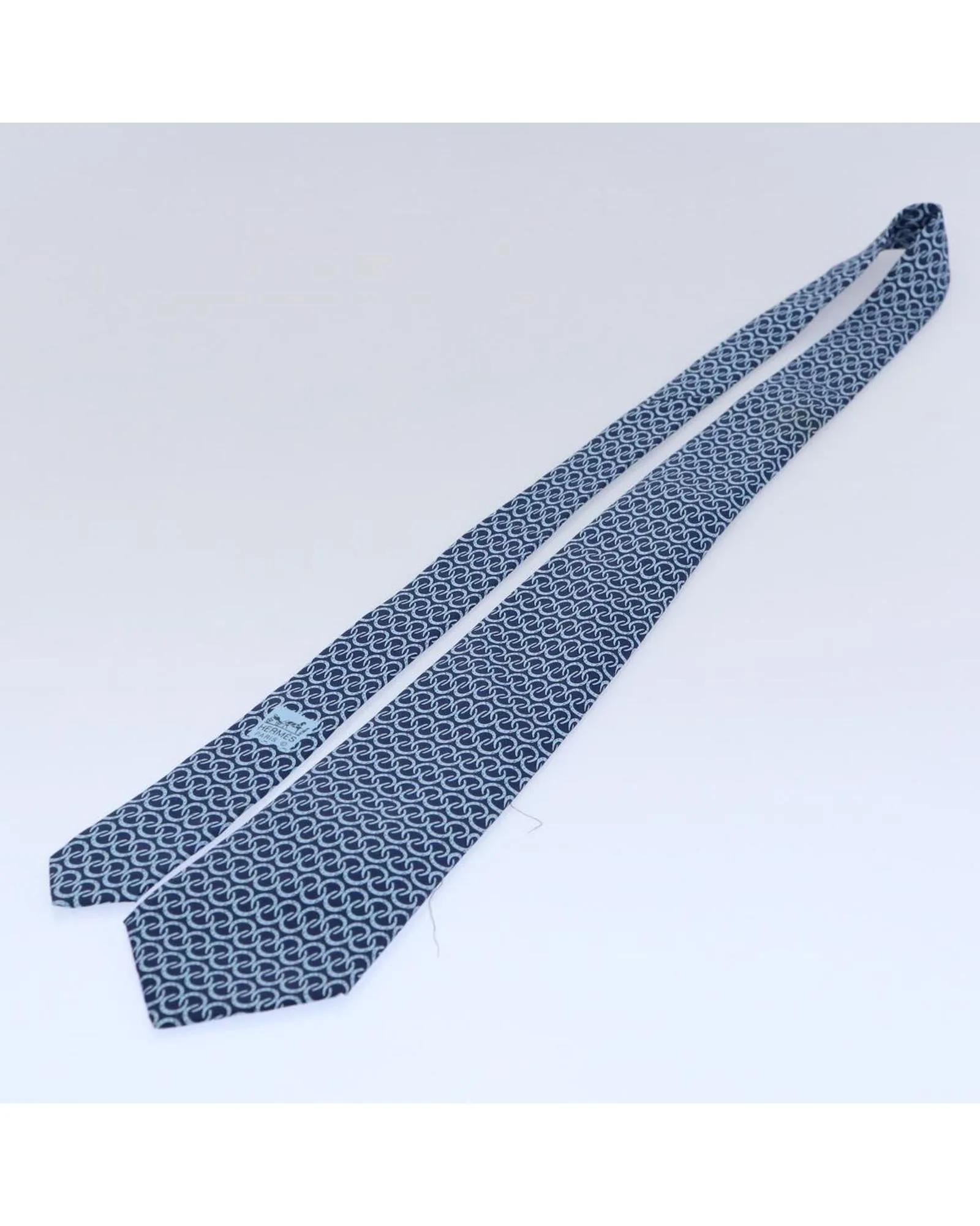 Silk Blue Navy Necktie by Hermes