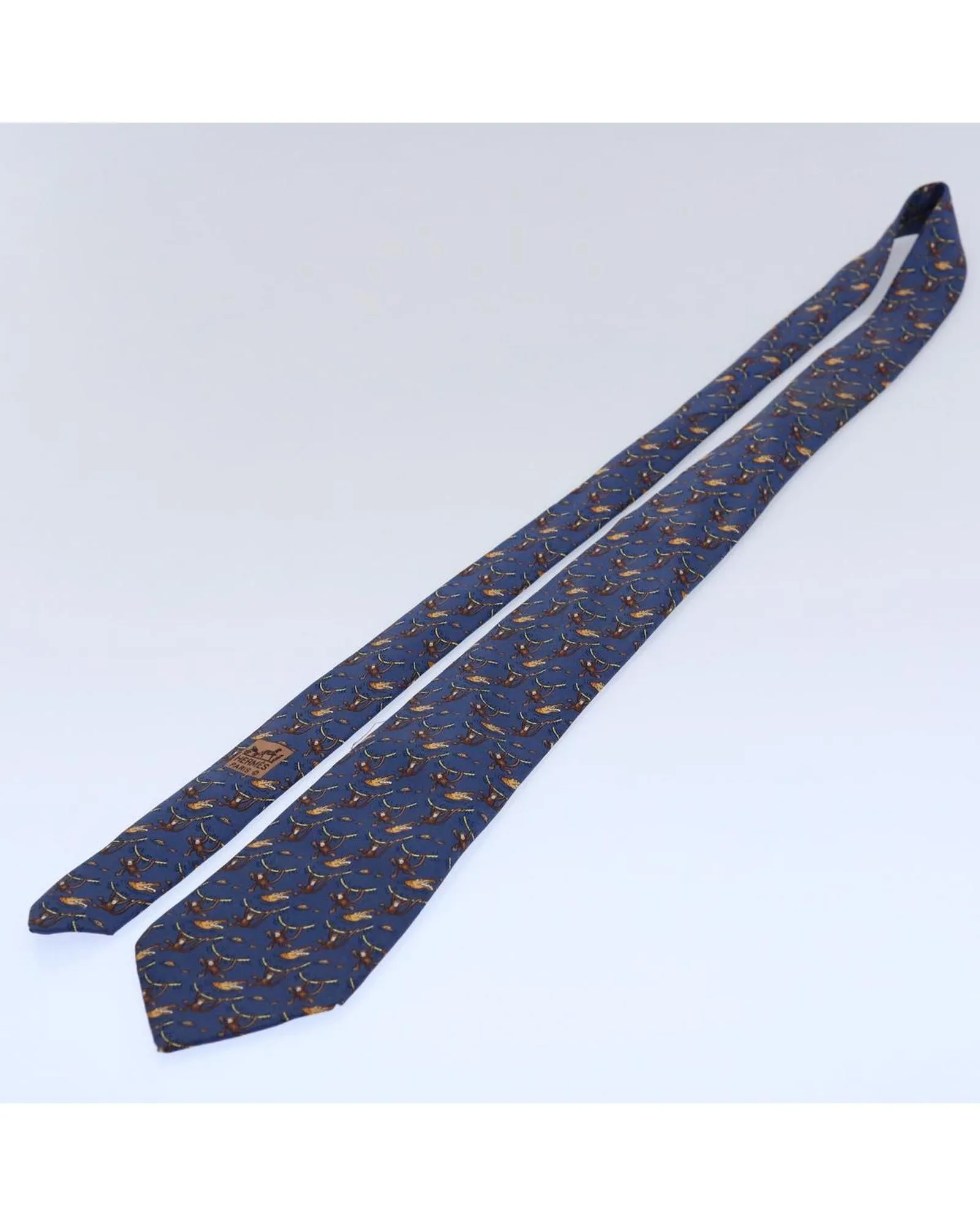 Silk Blue Navy Necktie by Hermes